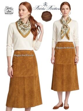 Brooks Brothers RARE buttery caramel toffee suede maxi skirt *shop@iamwarrior